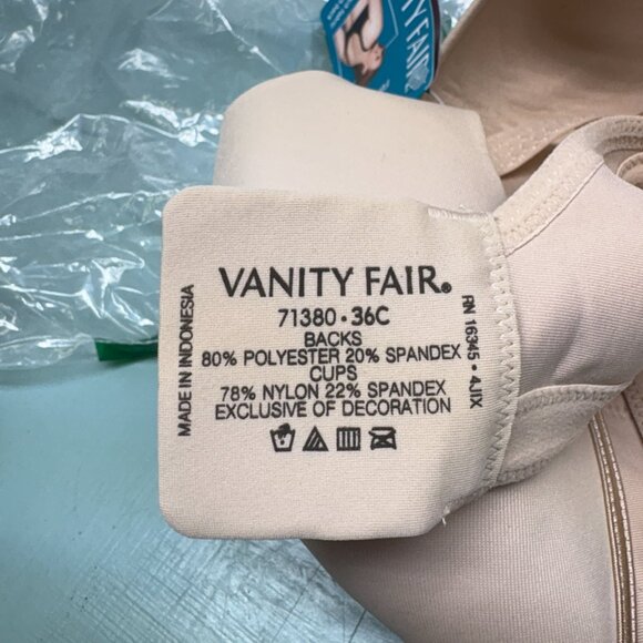 Vanity Fair Beauty Back Bra 36C wireless - new! - Picture 7 of 7